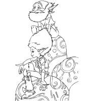A coloring page of arthur and the invisibles